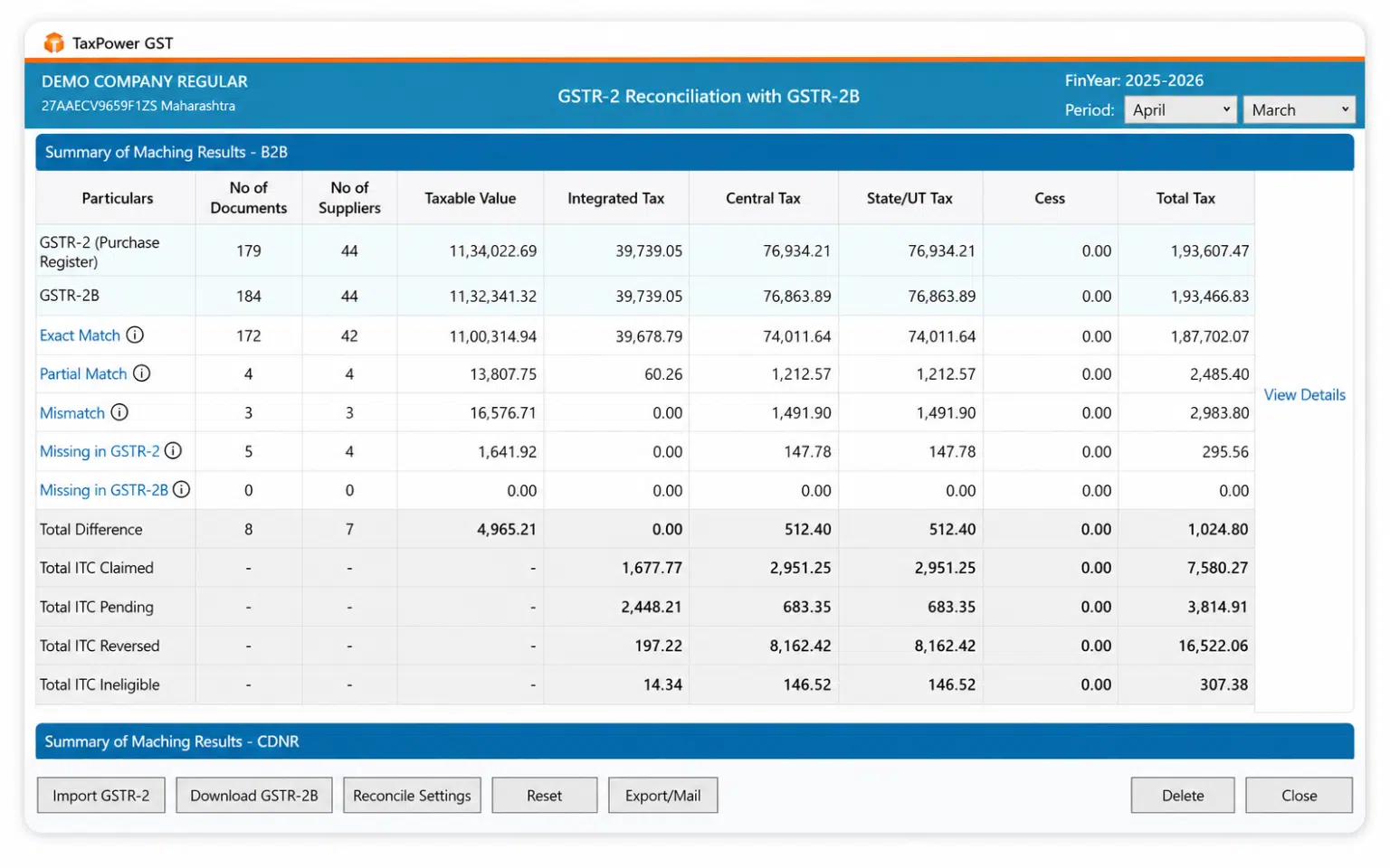 gst-reconciliation-dashboard-summary TaxPower GST reconciliation dashboard summary