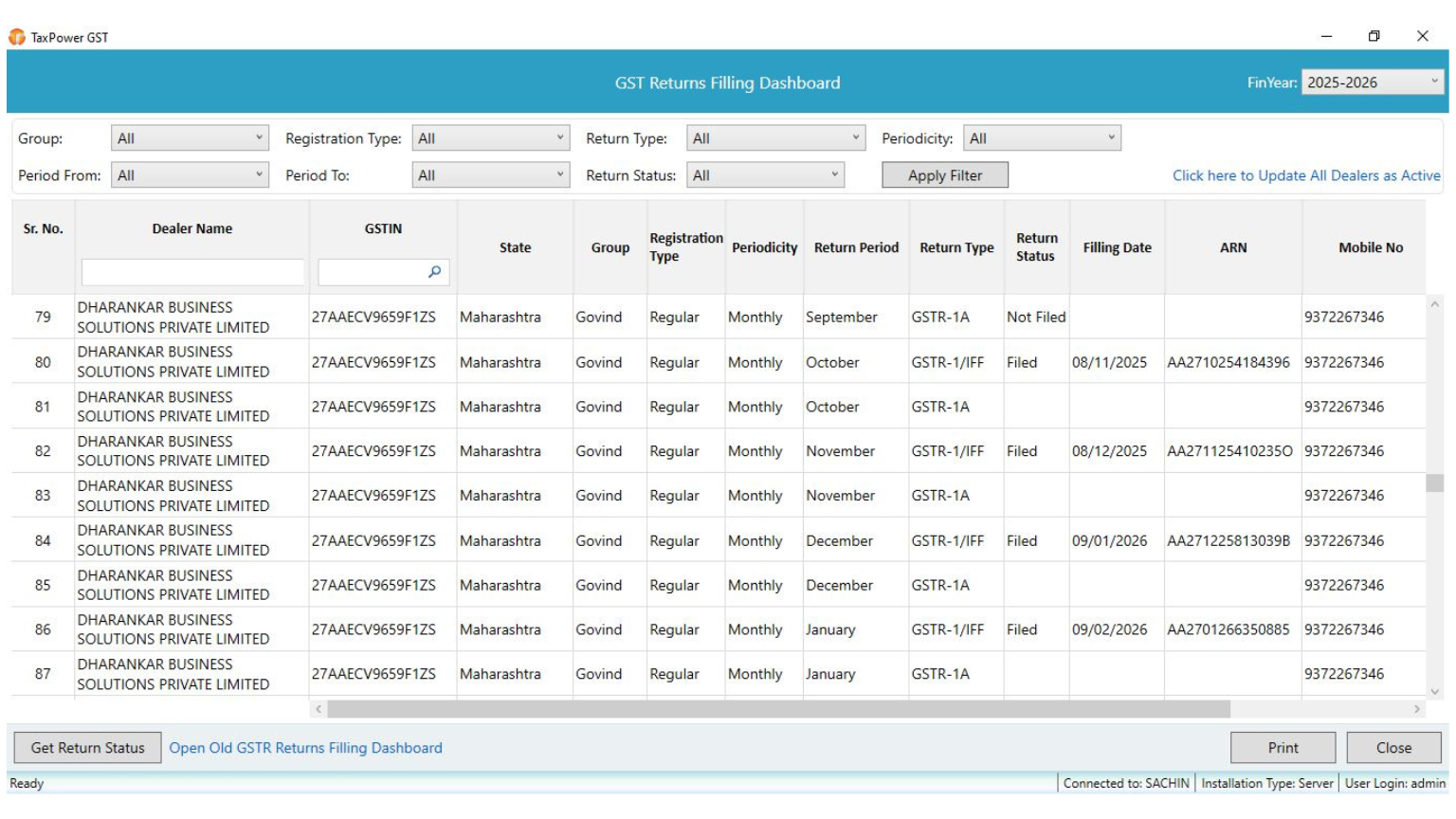 gst-return-filing-dashboard-taxpower-gst TaxPower GST return filing dashboard