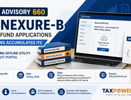 GSTN Advisory 660: Filing of Annexure-B for Refund Applications involving Accumulated ITC